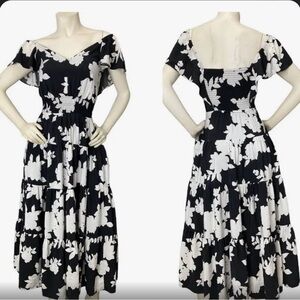 XXL Rachel Zoe black and white floral maxi dress